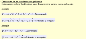 Ordenación de los términos de un polinomio