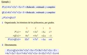 Suma de polinomios. Ejemplo 1