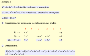 Suma de polinomios. Ejemplo 2