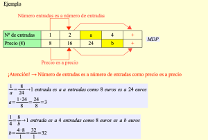 Tablas de proporcionalidad. Ejemplo 1