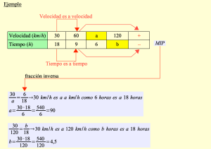 Tablas de proporcionalidad. Ejemplo 2